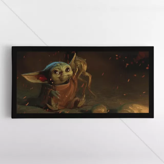 Baby Yoda Poster Canvas Star Wars Mandalorian Grogu #3 Movie Art Print