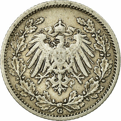 [#654686] Monnaie, GERMANY - EMPIRE, 1/2 Mark, 1905, Karlsruhe, TTB, Argent, KM: