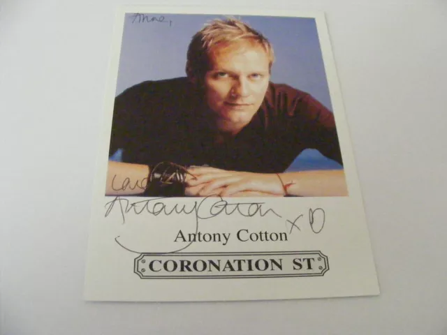 ANTONY COTTON Signed CORONATION STREET Cast Card Photo Autograph