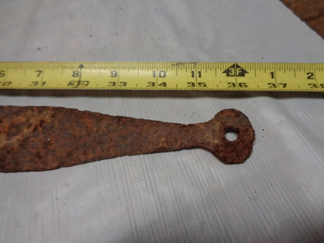 Antique Barn Door Hinge 36" Long Button End (F1005-63) 2