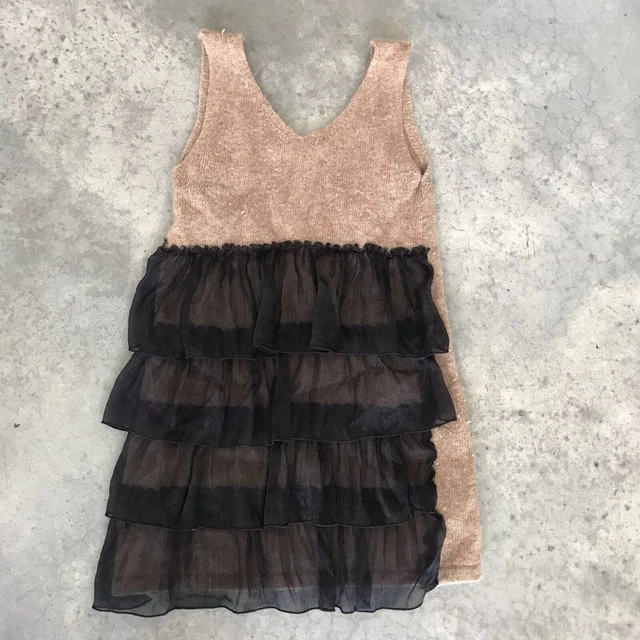 Beige Lana Cashmere Increspatura Bambine Ragazze Vestito Taglia Età
