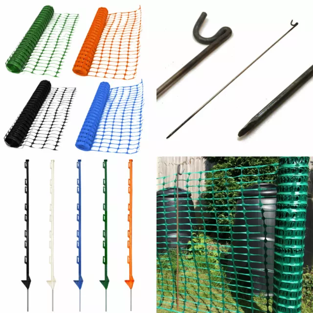 Plastic Barrier Safety Mesh Fence Netting Net Event Fencing Pins, BIGGEST CHOICE