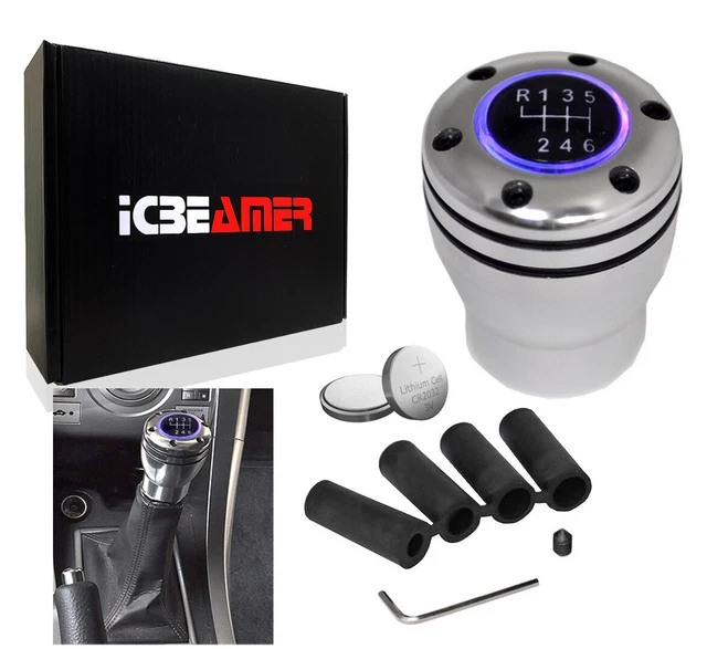 JDM Race Style Sport Manual Gear Aluminum Shift Knob with LED Purple Light G231