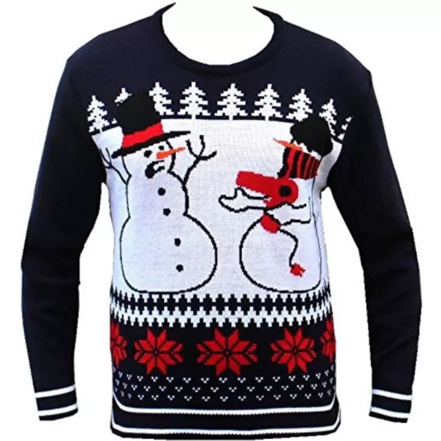 Spesso Maglia Buon Natale Felpa Pupazzo di Neve Robbery Divertente Uomo