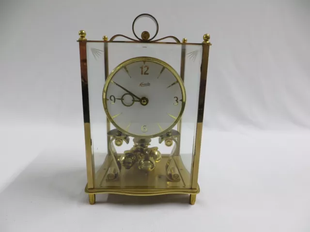 Vintage Kundo Brass Clock Anniversary/Torsion Clock With Rotating Pendulum.