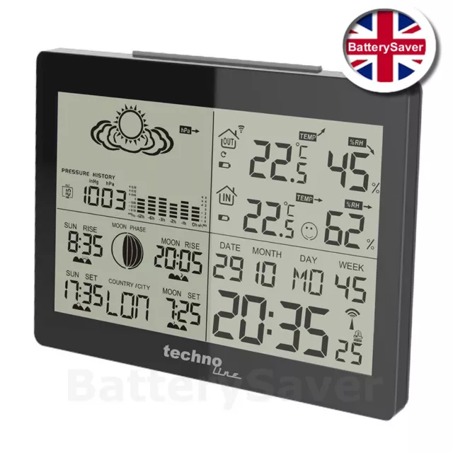 Technoline WS 6760 Weather Station, Temp, Humidity, Air Pressure, Moonphase