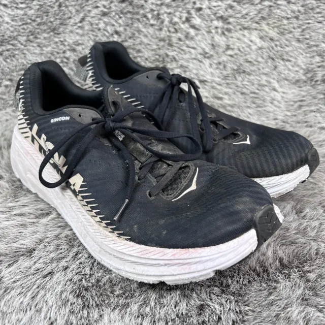 HOKA ONE ONE Men Rincon 2 Running Shoes Size 11.5 Black White Athletic ...