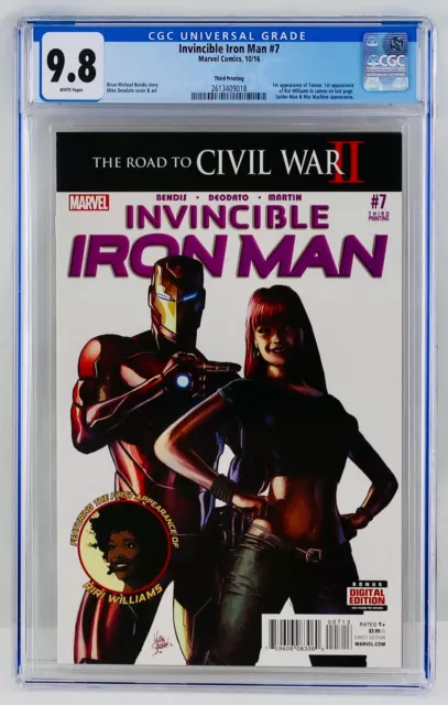 Invincible Iron Man #7 CGC 9.8 Third 3rd Printing First Riri Williams Appearance