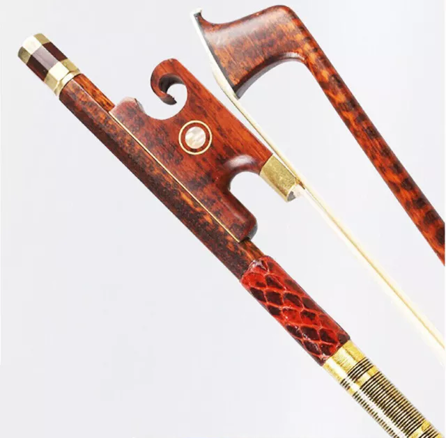 Snakewood Violin Bow 4/4 Full Size Straight Pretty inlay AAA Bow Hair Straight