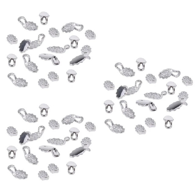 90 piezas Pendientes Fianzas Joyería Erings Cadenas Colgantes Plata