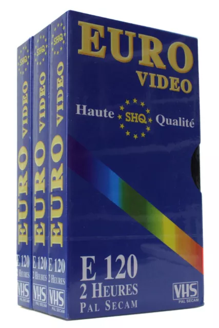 Lot 3 Cassettes pour Video VHS Magnétoscope  Neuf sous blister  (Réf#N-948)