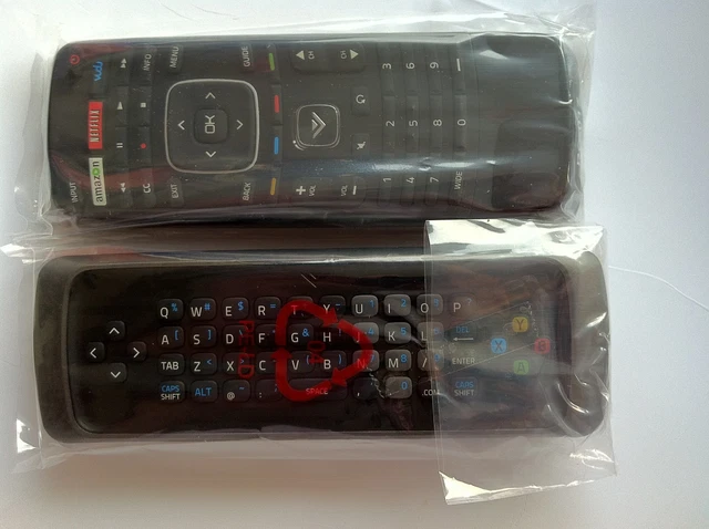 New Vizio XRV1TV internet dual side Keyboard Remote with Vudo Netflix amazon Key