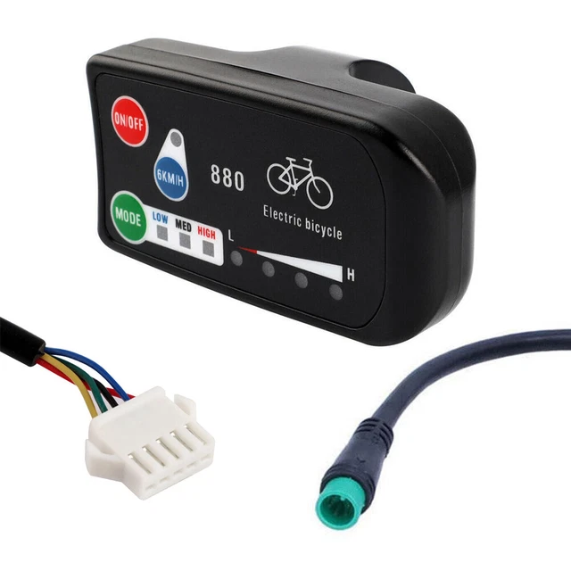 KT-LED880 Écran LED Pour Vélo électrique – Compatible Contrôleurs KT 36V/48V, Compact, Léger (117 G), Affiche Paramètres De Conduite, Facile à Installer