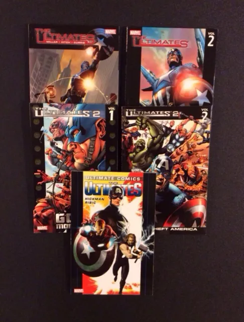 ULTIMATES Comic Book 5 TPB Vol 1 & 2 + Mark Millar HULK Captain America THOR