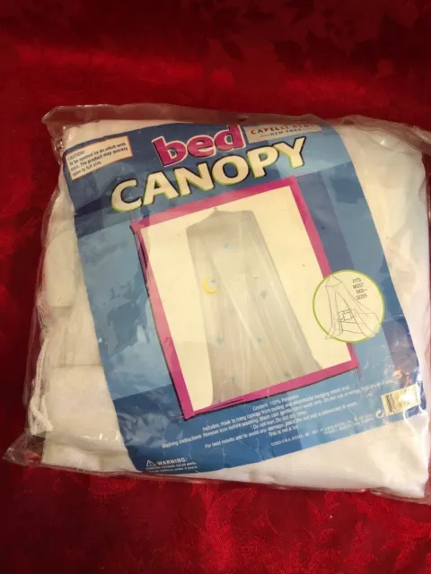 Dosel de cama blanco Capelli para niños sin gancho colgante 100 % poliéster