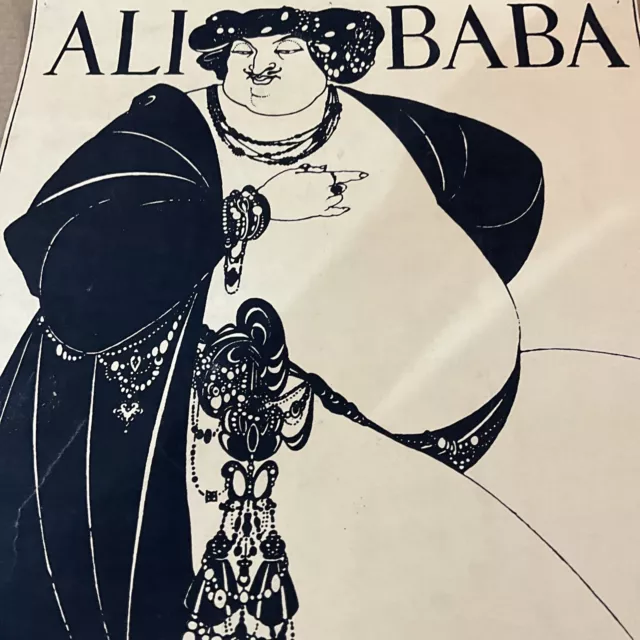 ALI BABA PRINT  /  poster Aubrey Beardsley VINTAGE SCREEN / BLoCK Print
