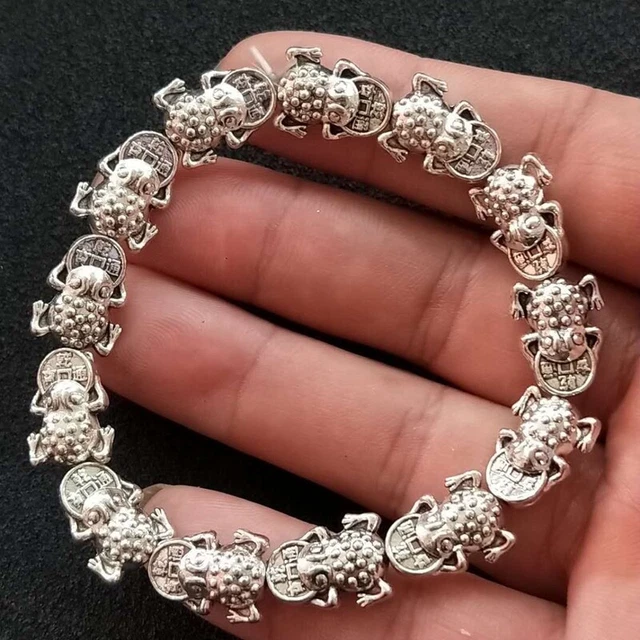 Chinese old Tibet Silver coin brave troops Bracelet LQ05