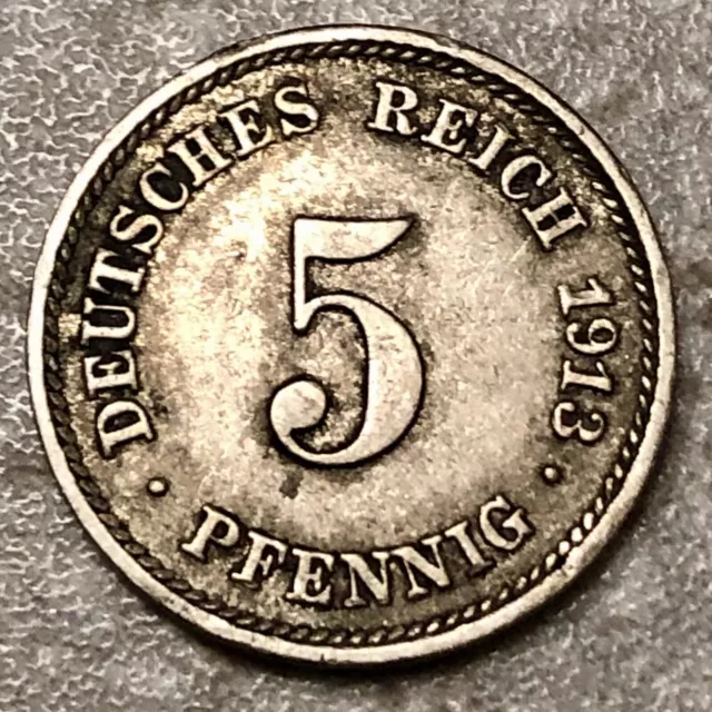 ALLEMAGNE 5 Pfennig Aigle Héraldique 1913 E