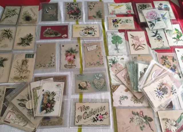 lot de 55 cartes postale Ancienne divers et  Fleurs , voir photo  lot cpa