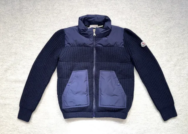 Authentic MONCLER Girls Padded Wool Zip-Up Cardigan (Size 10 Anni 140cm)