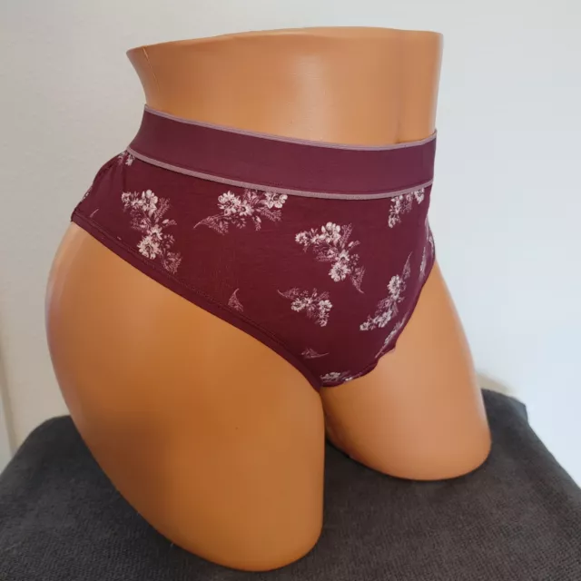 LANE BRYANT CACIQUE HIPSTER PANTIES 18/20 PLUS Panty DARK RED Floral Lace  Look 