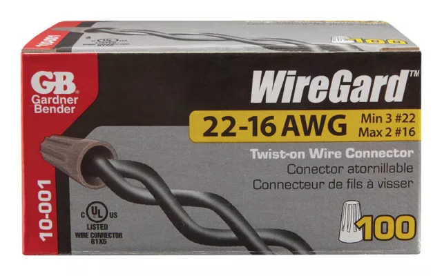 Gardner Bender WireGard 22-16 Ga. Copper Wire Wire Connector Gray 100 pk