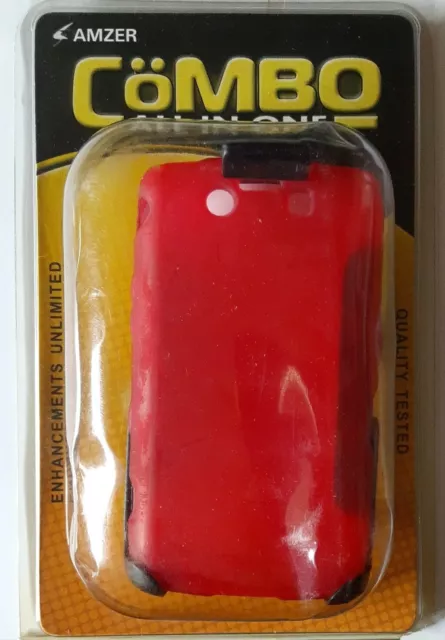 Amzer Case & Holster Clip Belt Holder Combo for BlackBerry Storm II 9550 Red