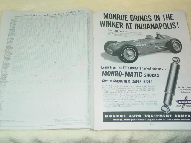 1954 INDIANAPOLIS MOTOR Speedway Indy 500 Racing Program 38th Race NO ...
