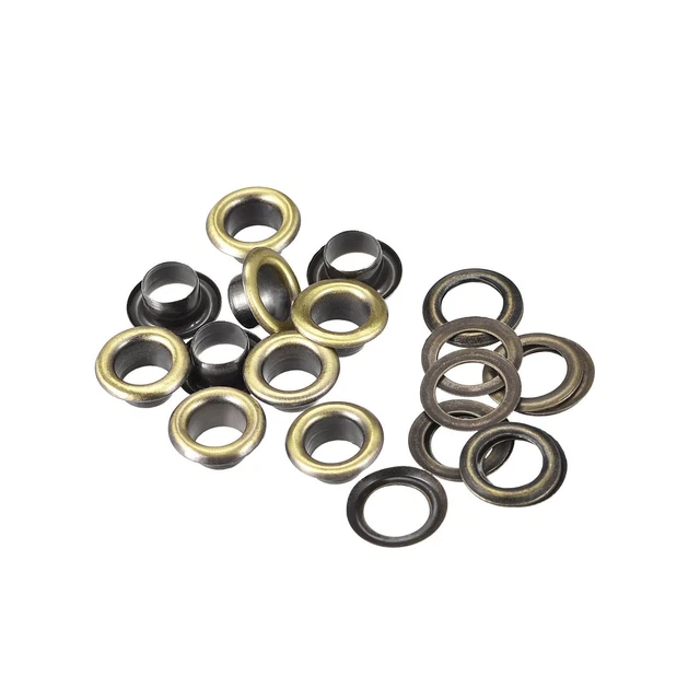 Juego de 200 ojales con lunas 11x6x5mm hierro por agujero remaches huecos bronce claro