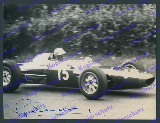 Foto signiert Rennfahrer Roy Salvadori Autogramm Motorsport Nürburgring GP 1962