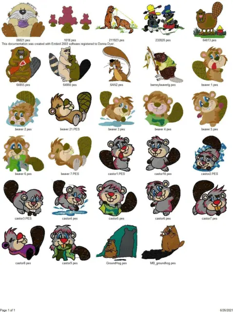 146 Chipmunks Squirrels Beavers Embroidery Machine Designs Collection Pes Jef