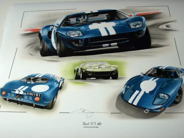 Print Shelby Ford Gt40 Mk1 Piper Le Mans Sebring 1965 New Limited Chris Dugan