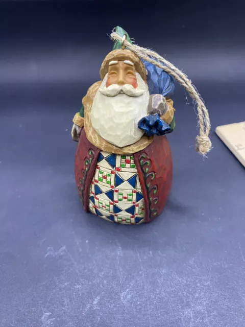 Jim Shore Heartwood Creek 2002 Santa Figurine Ornament Holding Sack Christmas