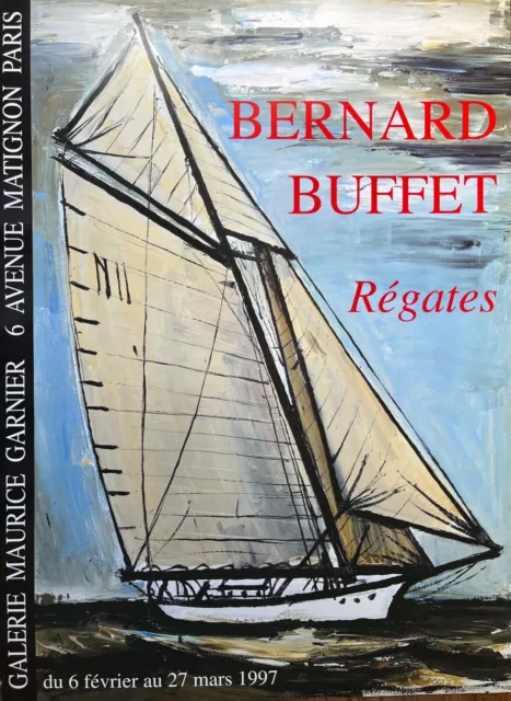 Bernard Buffet, Régates, Affiche pour la galerie Maurice Garnier, 1997.