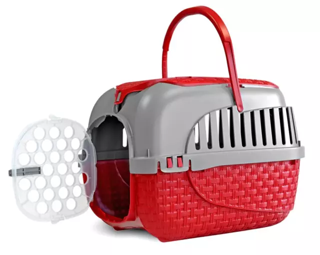 Transportbox Hundebox Katzenbox MAXY TOUR 59 x 38 x 37 cm inkl. gratis Napf rot