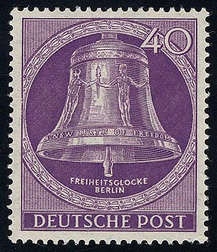 105 Glocke III Klöppel Mitte 40 Pf ** postfrisch geprüft