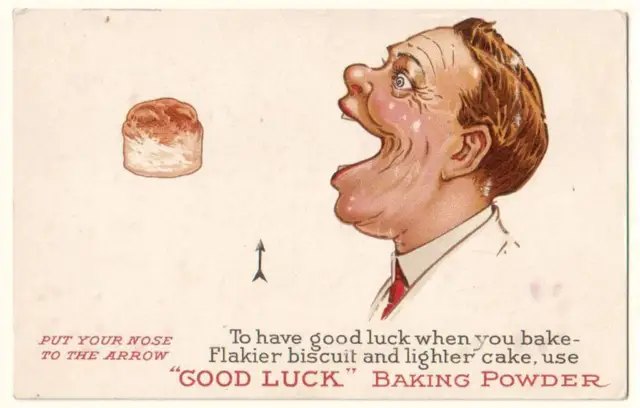 Old Print. "Good Luck" Baking Powder Advertisement