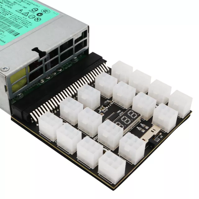 PCI-E 17x 6Pin 1200W Mining Power Breakout Board Adapter for HP Server PSU GPU