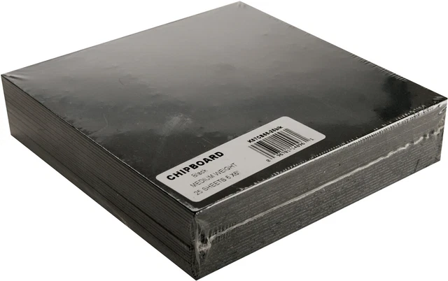 Grafix Medium Weight Chipboard Sheets 6"X6" 25/Pkg-Black CB66-25B