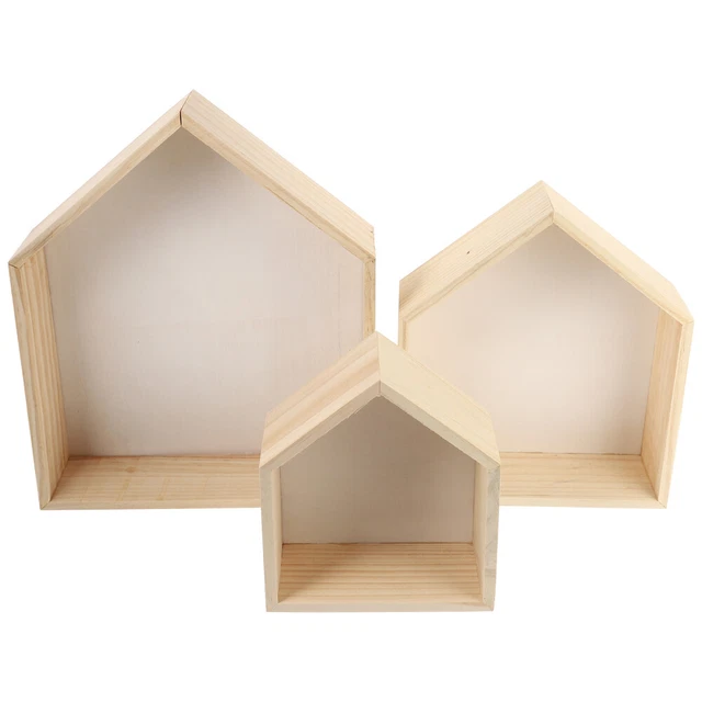 3 Pcs Pentagonal Wall-mounted Floating Display Rack Storage Tray Plant Shelf