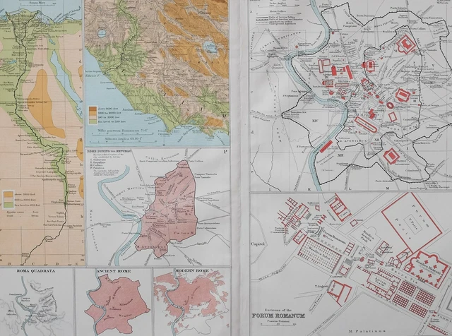 CLASSICAL MAP ITALIA Latium Egypt Rome During Republic Rome Plan Forum ...