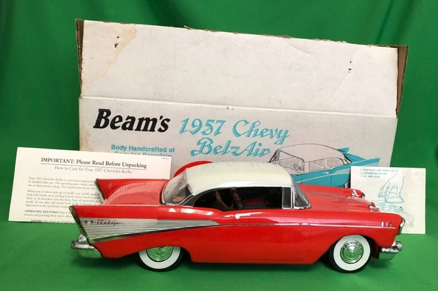 Beam's 1957 Chevrolet Bel Air Red 13.5" Decanter Empty With Original Box