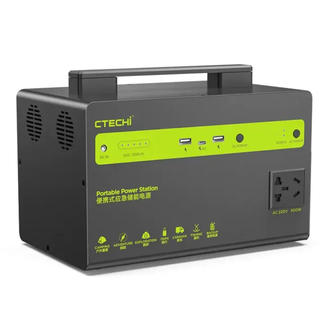 Générateur électrique Portable CTECHi 300W avec Panneau Solaire Pliable  60W, Station électrique Solaire 299Wh avec Batterie LiFePO4 pour  l’extérieur