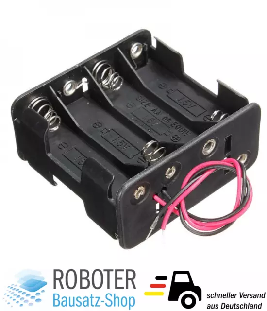 Batteriehalter Gehäuse für 8x AA Batterien 12V Arduino RC-Modellbau