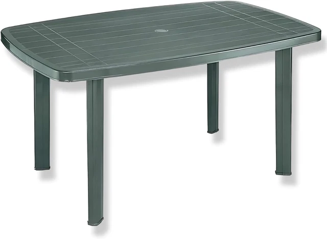 Tavolo in plastica da giardino con foro per ombrellone