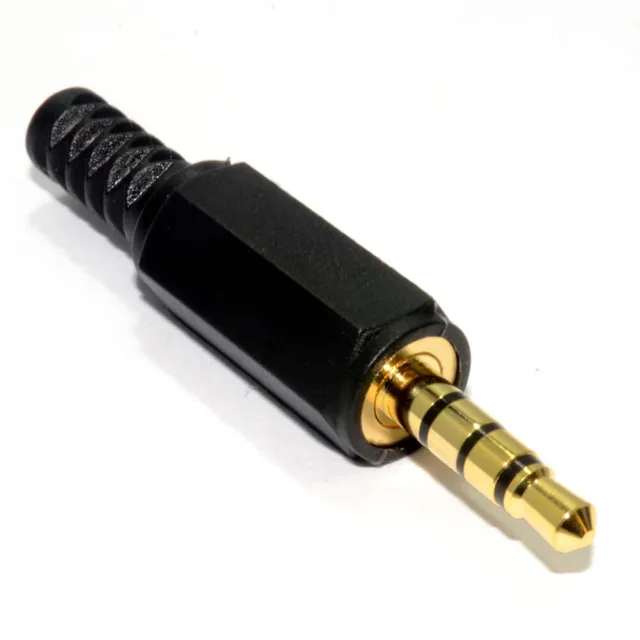 3.5mm 4 Pole Jack Plug Solder Terminal For Audio or Video Cable GOLD