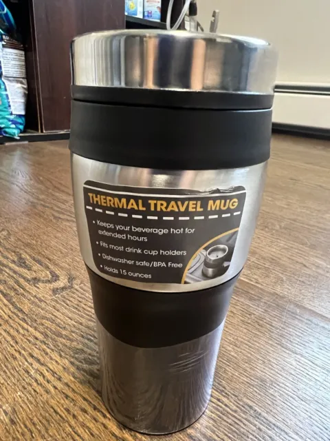 Thermos Stainless Steel Travel Tumbler, 16 oz - Silver And Black New Coffee