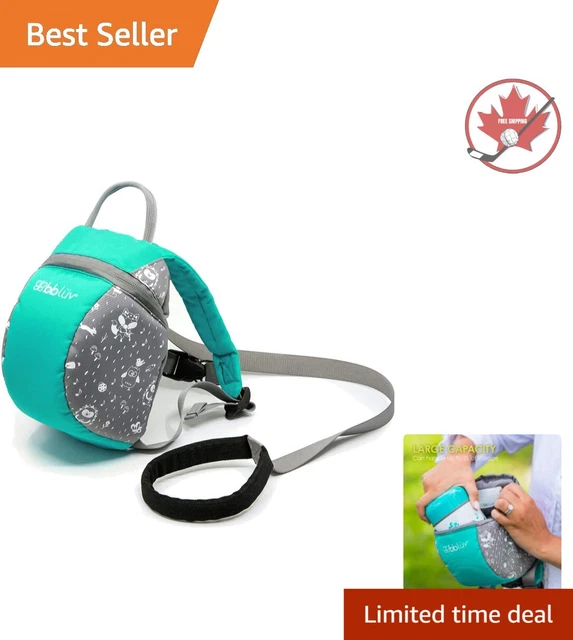 Toddler Backpack with Secure Safety Reins - Aqua, Adjustable Straps