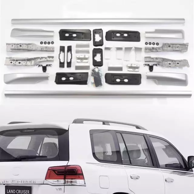 Alloy Silver Roof Rack Rails Bars Luggage for Toyota Land Cruiser LC300 22-2023