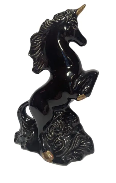Vtg Mid Century Art Deco Porcelain Pottery Unicorn Rearing Up Figurine Statue